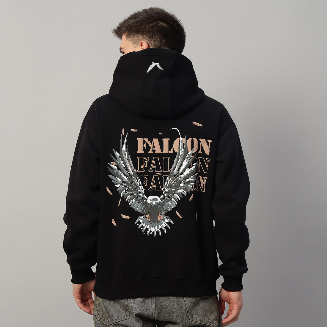 Black Falcon Oversized Hoodie