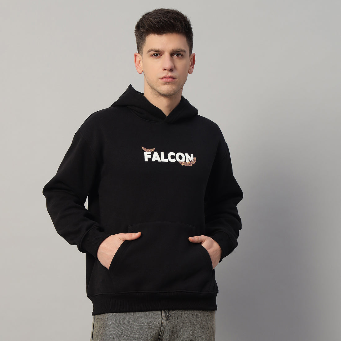 Black Falcon Oversized Hoodie