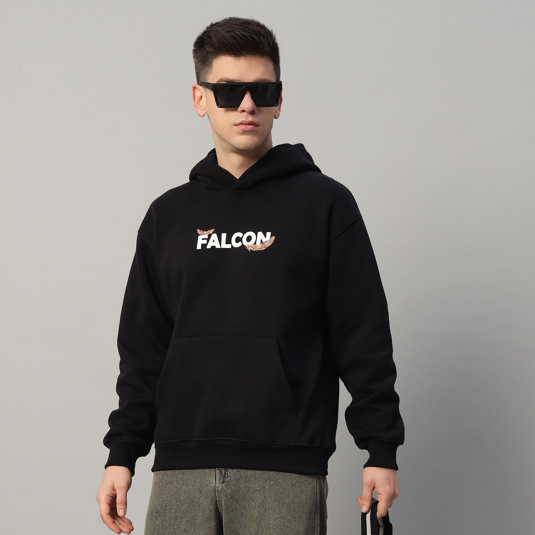 Black Falcon Oversized Hoodie