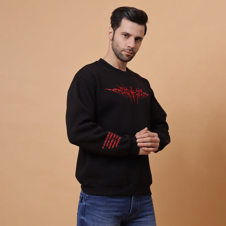 Black Blaze Sweatshirt Dominate with Fiery Energy