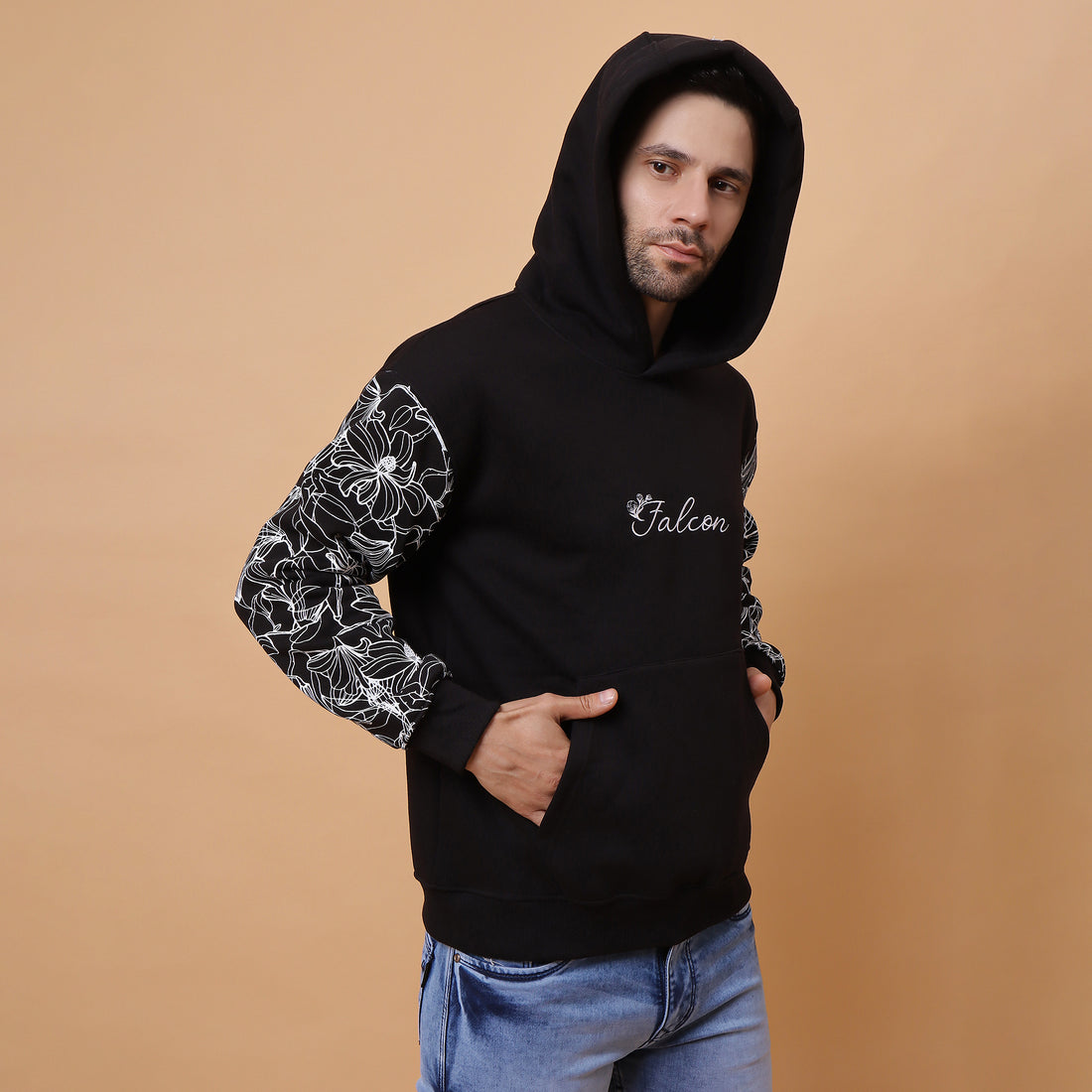 Black Midnight Bloom Hoodie