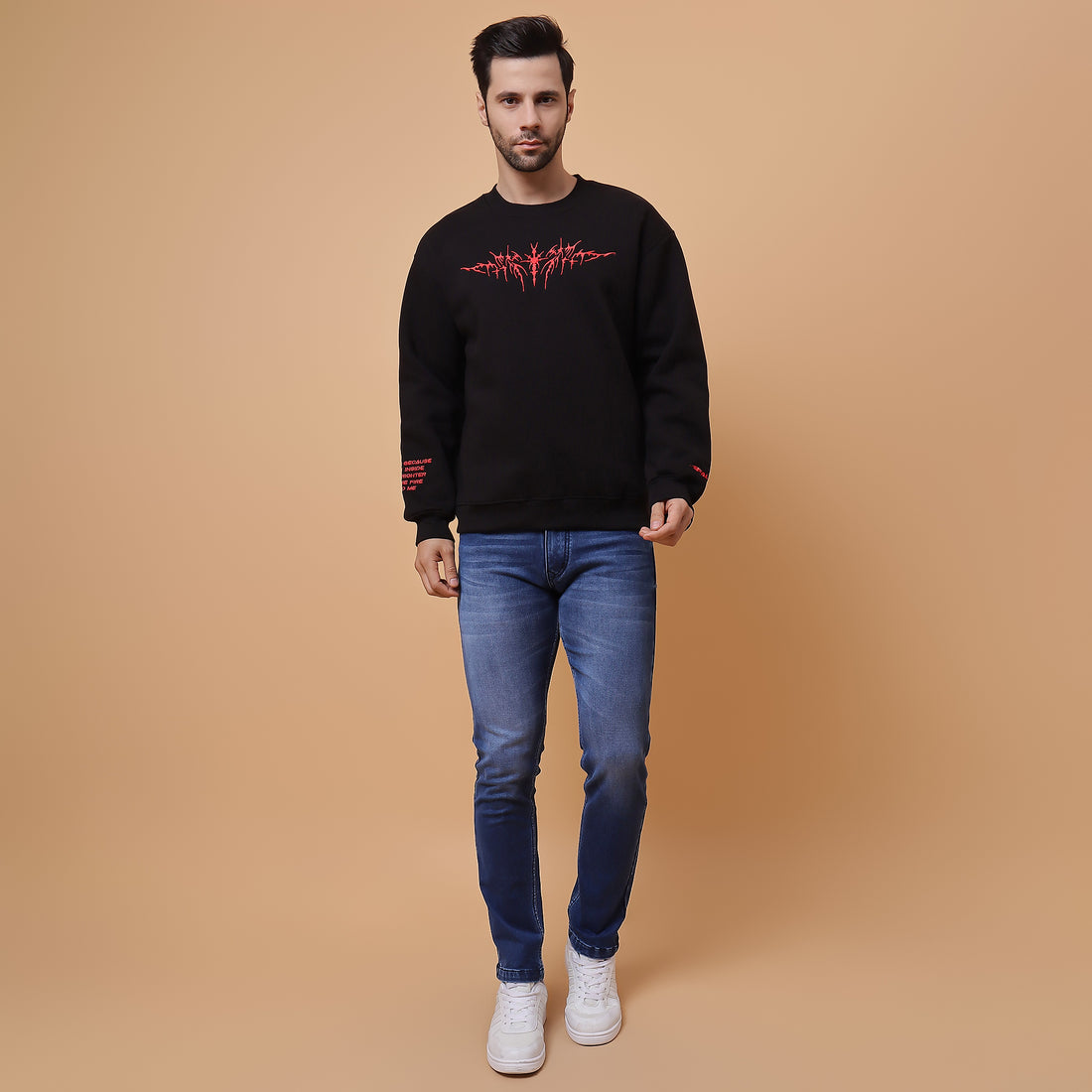 Black Blaze Sweatshirt Dominate with Fiery Energy