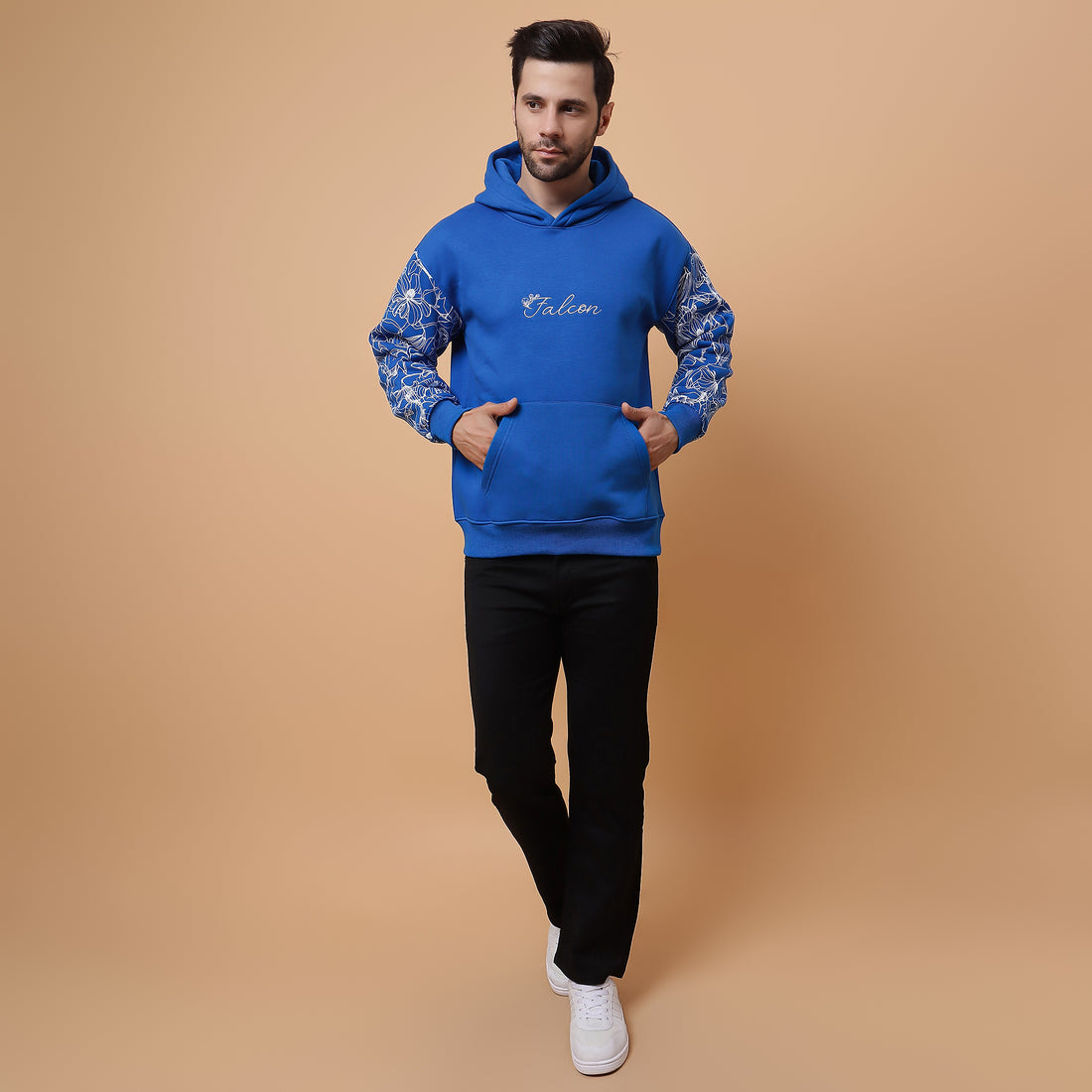 Blue Botanical Breeze Hoodie