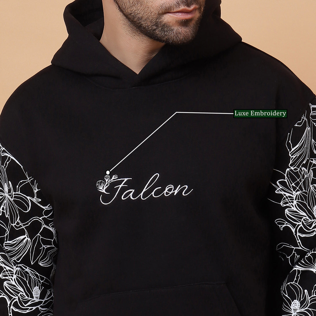 Black Midnight Bloom Hoodie