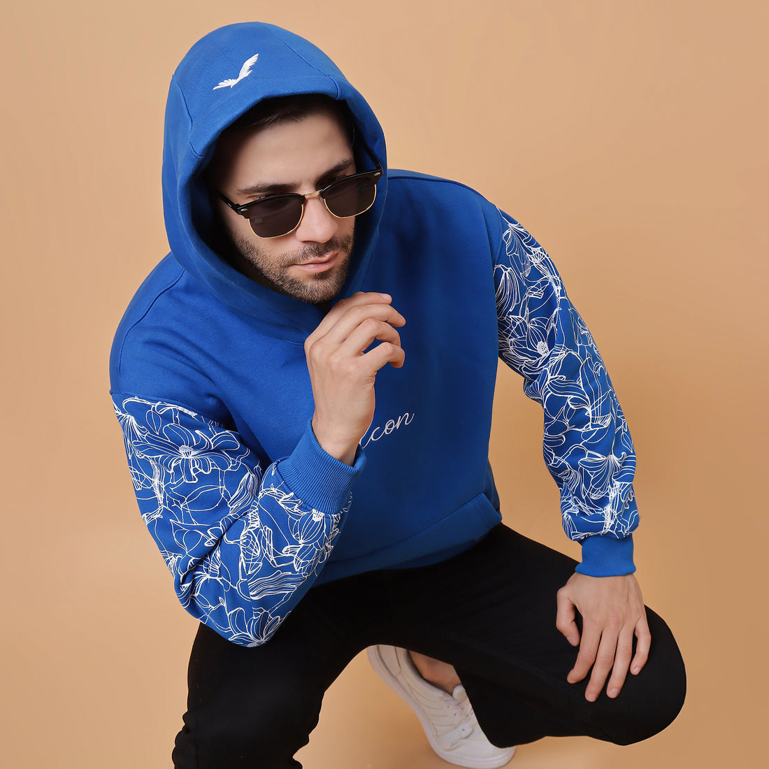 Blue Botanical Breeze Hoodie