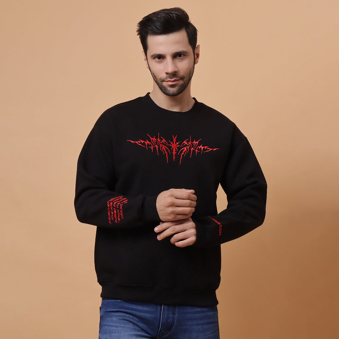 Black Blaze Sweatshirt Dominate with Fiery Energy