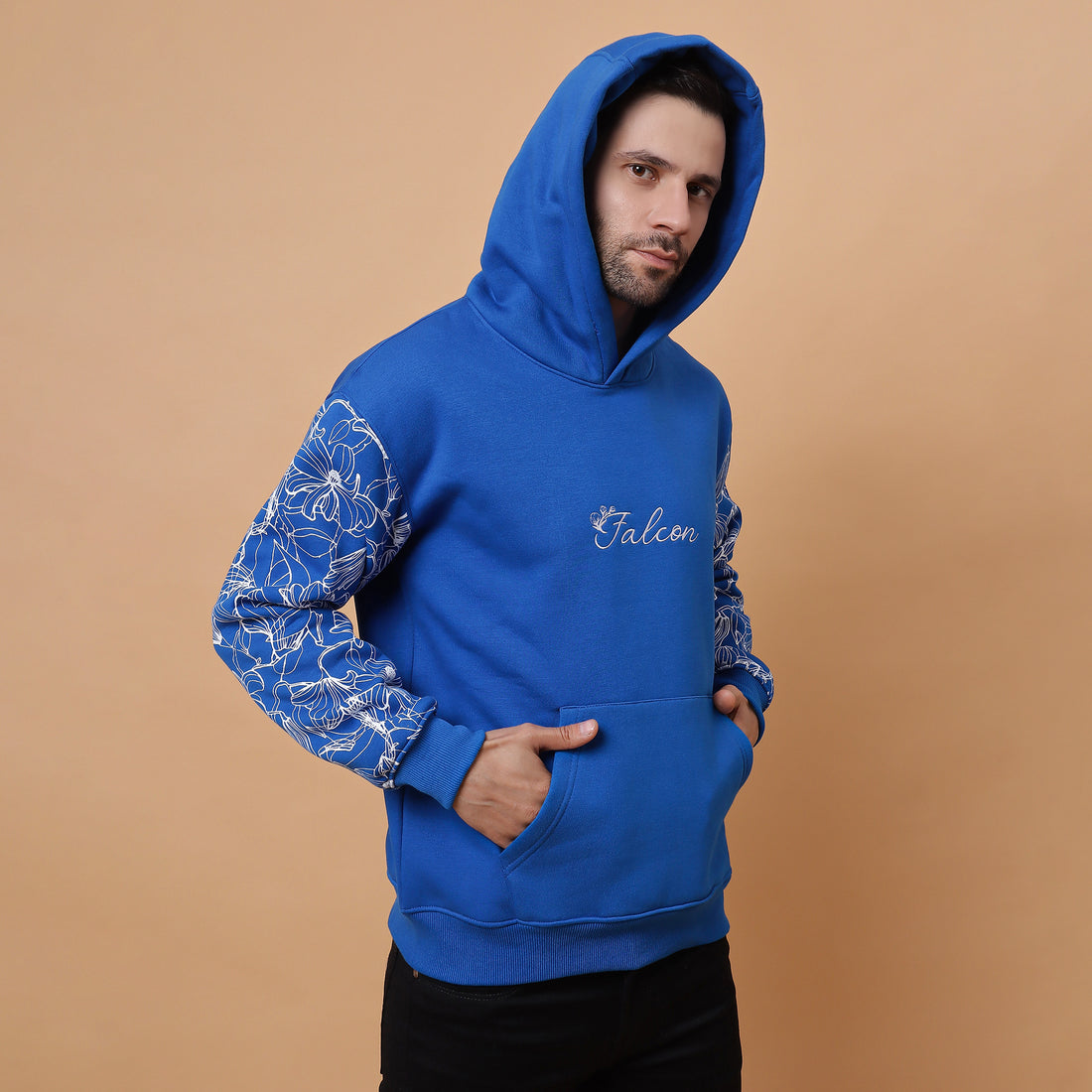 Blue Botanical Breeze Hoodie