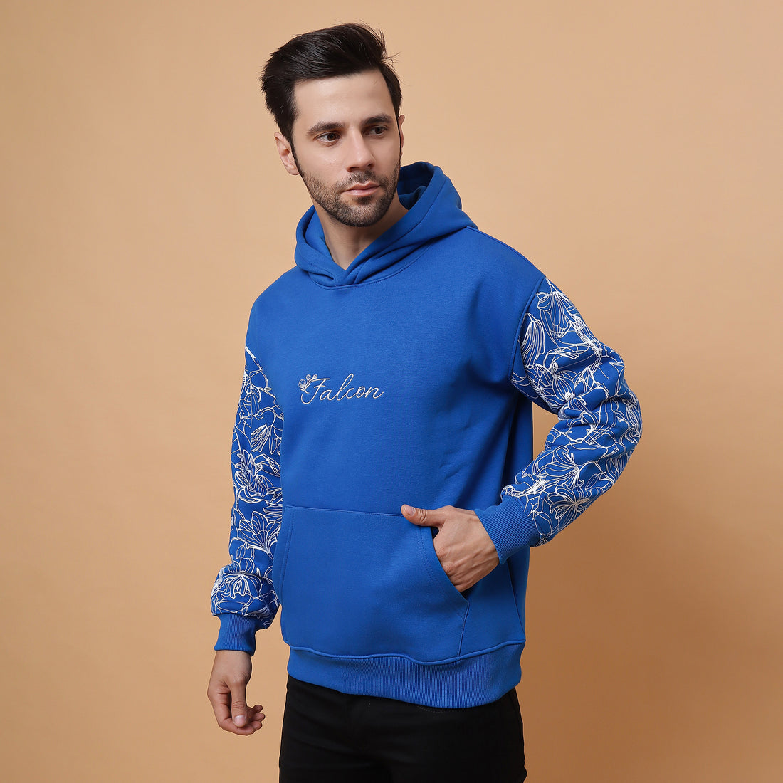 Blue Botanical Breeze Hoodie