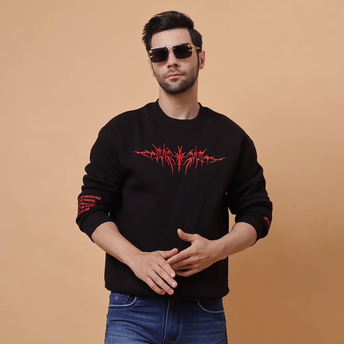 Black Blaze Sweatshirt Dominate with Fiery Energy